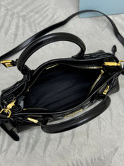 PRADA 25S BONNIE MINI HANDBAG 23 IN BLACK CALFSKIN GOLD HARDWARE