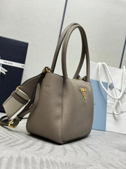 PRADA 25S SMALL BAG 23 IN TAUPE CALFSKIN GOLD HARDWRE