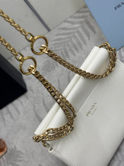 PRADA 25S ENCHAINE MINI BAG 22 IN WHITE CALFSKIN GOLD HARDWARE