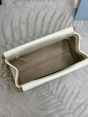 PRADA 25S ENCHAINE MINI BAG 22 IN WHITE CALFSKIN GOLD HARDWARE