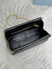 PRADA 25S ENCHAINE MINI BAG 22 IN BLACK CALFSKIN GOLD HARDWARE
