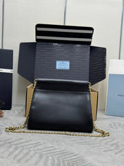 PRADA 25S ENCHAINE MINI BAG 22 IN BLACK CALFSKIN GOLD HARDWRE