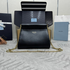 PRADA 25S ENCHAINE MINI BAG 22 IN BLACK CALFSKIN GOLD HARDWARE