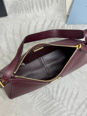 PRADA 25S AIMEE MEDIUM SHOULDER BAG 31 IN BURGUNDY CALFSKIN