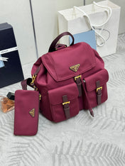 PRADA 25S RE-EDITION 1978 SMALL BACKPACK 32 IN BURGUNDY RE-NYLON