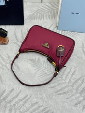PRADA 25S RE-EDITION 2005 MINI BAG 22 IN BURGUNDY RE-NYLON AND SAFFIANO