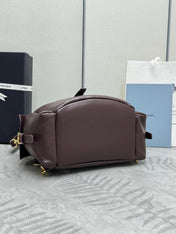 PRADA 25S EXPLORE MEDIUM BACKPACK 29 IN SIENNA CALFSKIN GOLD HARDWRE