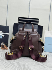 PRADA 25S EXPLORE MEDIUM BACKPACK 29 IN SIENNA CALFSKIN GOLD HARDWARE