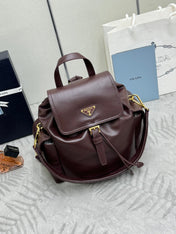 PRADA 25S EXPLORE MEDIUM BACKPACK 29 IN SIENNA CALFSKIN GOLD HARDWARE