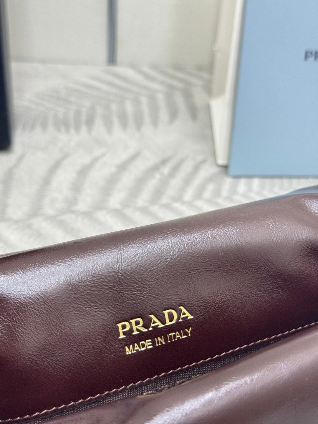 PRADA 25S SHOULDER BAG 23 IN DARK BROWN CALFSKIN GOLD HARDWARE