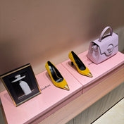 BALMAIN 26S HIGH HEELS 100 MM IN SUNFLOWER YELLOW SUEDE