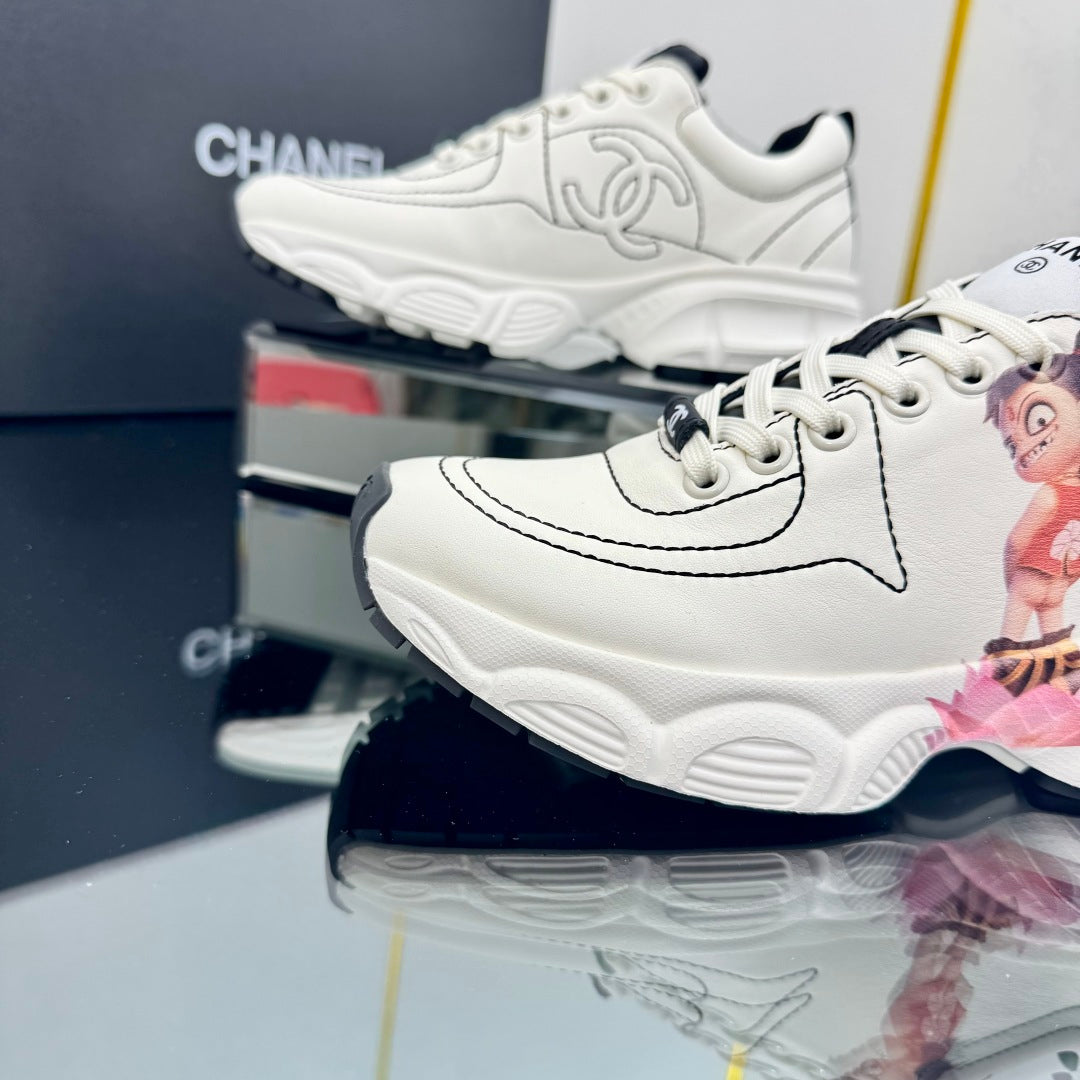 TRAINERS SNEAKER IN WHITE CALFSKIN WITH STICKER 238624