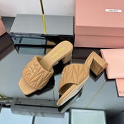 MATELASSÉ SLIDES PUMP IN DARK BEIGE CALFSKIN