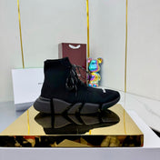BALENCIAGA 25S SPEED 2.0 LACE-UP SNEAKERS IN BLACK KNITTED STYLE 1