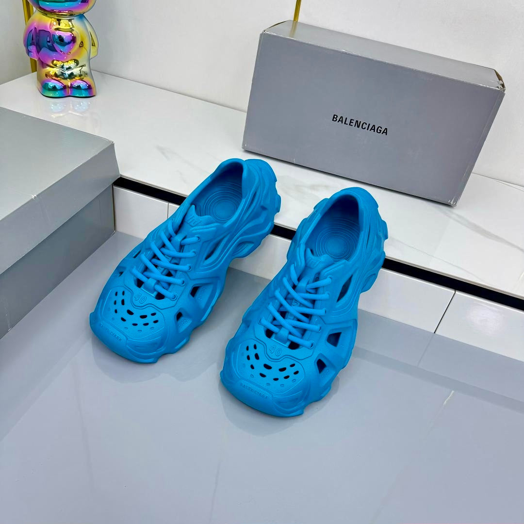 BALENCIAGA 25S SPIDER-MAN SNEAKERS IN BLUE SYNTHETIC RUBBER