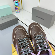 BALENCIAGA 25S SNEAKERS IN DEEP BROWN LEATHER