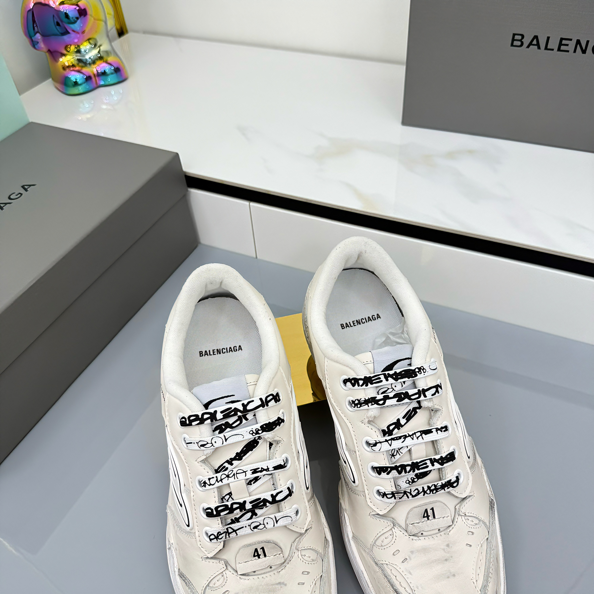 BALENCIAGA 25S SNEAKERS IN WHITE LEATHER