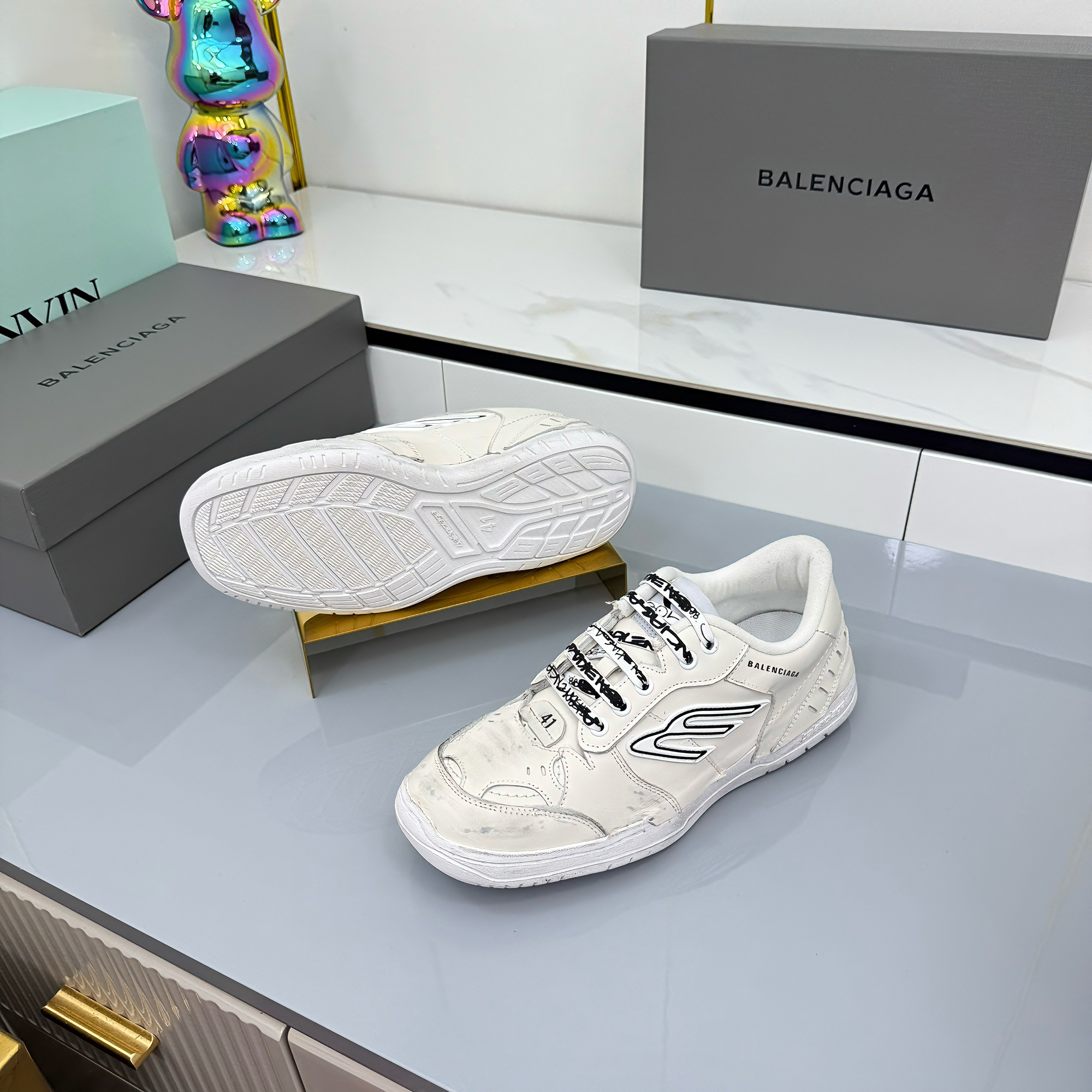 BALENCIAGA 25S SNEAKERS IN WHITE LEATHER