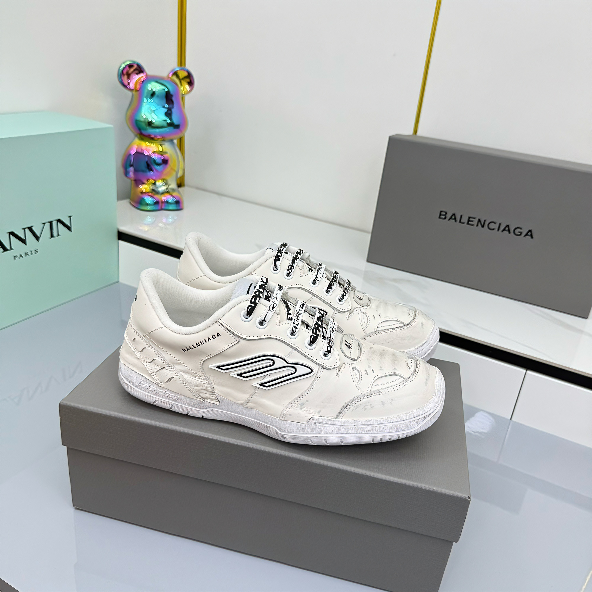 BALENCIAGA 25S SNEAKERS IN WHITE LEATHER