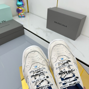 BALENCIAGA 25S SNEAKERS IN WHITE MIX DARK BLUE LEATHER