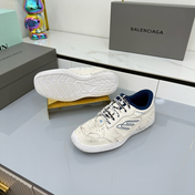 BALENCIAGA 25S SNEAKERS IN WHITE MIX DARK BLUE LEATHER