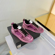 CHANEL 26S LOW-TOP SNEAKERS IN PURPLE PINK CALFSKIN