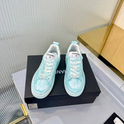 CHANEL 26S LOW-TOP SNEAKERS IN LIGHT MINT BLUE CALFSKIN