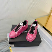 CHANEL 26S LOW-TOP SNEAKERS IN DARK PINK CALFSKIN