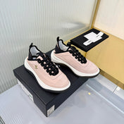 CHANEL 26S PLATFORM SNEAKERS IN LIGHT PINK SUEDE WITH CC LOGO