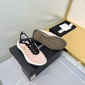 CHANEL 26S PLATFORM SNEAKERS IN LIGHT PINK SUEDE WITH CC LOGO