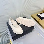 CHANEL 26S PLATFORM MARY JANE SHOES IN WHITE LAMBSKIN