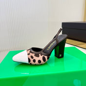 CHANEL 26S HIGH-HEEL SLINGBACKS 70 MM IN WHITE PATENT CALFSKIN WITH LINK PINK PONY HAIR