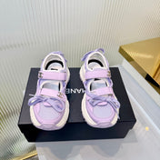 CHANEL 26S VELCRO SNEAKERS IN LIGHT PURPLE CALFSKIN WITH BOW