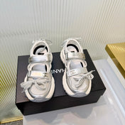 CHANEL 26S VELCRO SNEAKERS IN SILVER CALFSKIN WITH BOW