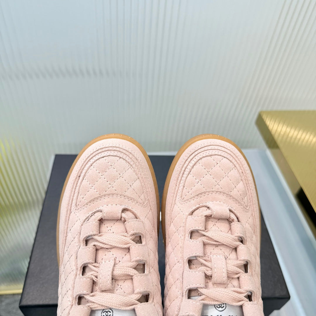 CHANEL 26S SNEAKERS IN LIGHT PINK SUEDE