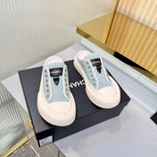 CHANEL 26S MULE SNEAKERS IN LIGHT BLUE WOVEN FABRIC STYLE 3