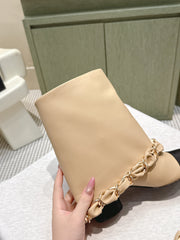 CHANEL 25S CALF-LENGTH BOOTS 45MM IN BEIGE AND BLACK CALFSKIN GOLD HARDWARE