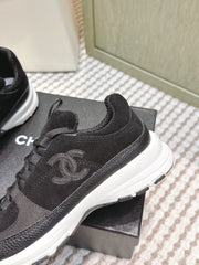 CHANEL 25S LUXURY SNEAKERS IN BLACK CALFSKIN AND SUEDE
