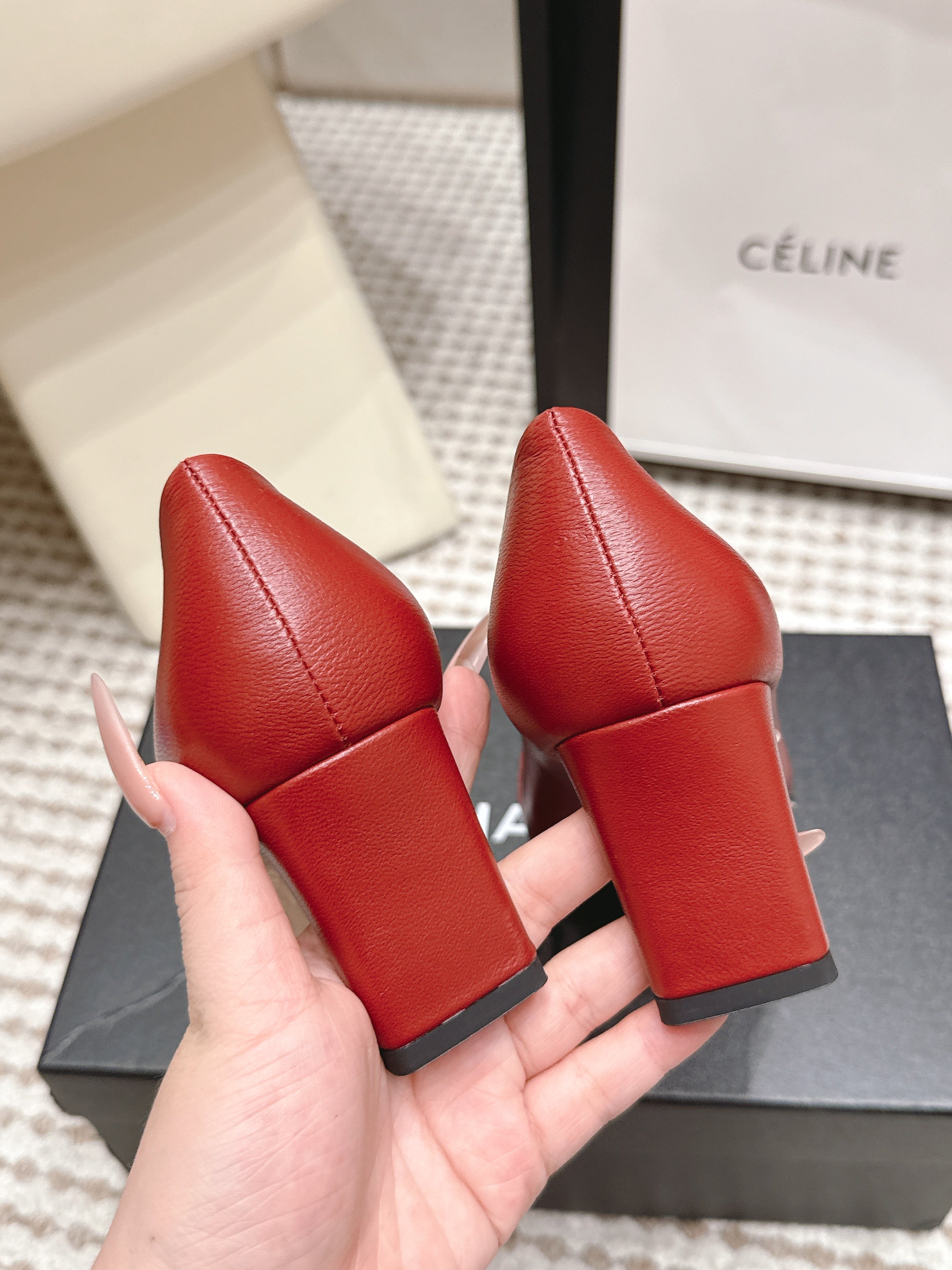 CHANEL 26S HIGH HEELS 75 MM IN RED CALFSKIN WITH GOLD-TONE CC LOGO