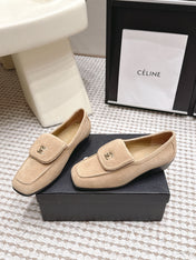 CHANEL 26S LOAFERS IN BEIGE SUEDE WITH GOLD-TONE CC LOGO