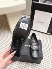 CHANEL 26S LOAFERS IN BLACK CALFSKIN WITH GOLD-TONE CC LOGO