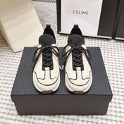 CHANEL 26S PLATFORM SNEAKERS 30 MM IN BEIGE SUEDE WITH BLACK FABRIC