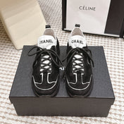 CHANEL 26S PLATFORM SNEAKERS 30 MM IN BLACK SUEDE WITH WHITE FABRIC