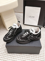 CHANEL 26S PLATFORM SNEAKERS 30 MM IN BLACK SUEDE WITH WHITE FABRIC