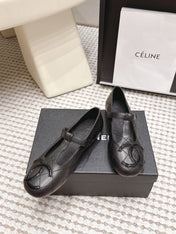 CHANEL 26S MARY JANE FLATS IN BLACK LAMBSKIN WITH  CC LOGO