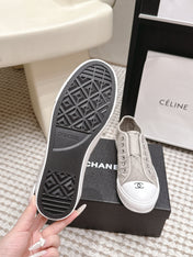 CHANEL 26S SNEAKERS IN LIGHT GREY CANVAS