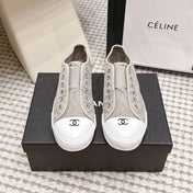 CHANEL 26S SNEAKERS IN LIGHT GREY CANVAS