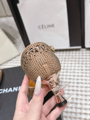 CHANEL 26S HIGH HEELS 50 MM IN BEIGE RHINESTONE EMBELLISHED