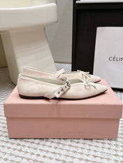 MIUMIU 26S MARY JANE BALLET IN LIGHT BEIGE SUEDE WITH BUCKLE STRAP