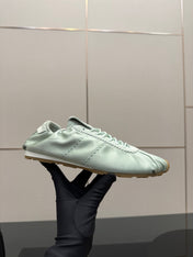 MIUMIU 25S SNEAKERS IN POWDER BLUE PLUME SATIN